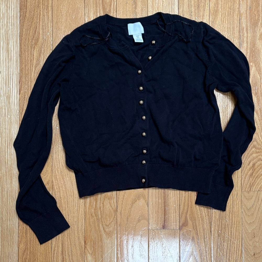 H&M Black Cardigan with Button Detail